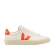 Witte Campo Sneakers met Oranje Logo Veja , White , Heren