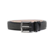 Zwart leren riem met kralen Brunello Cucinelli , Black , Dames