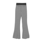 Flared Leg Wool Trousers in Grey Sportmax , Gray , Dames