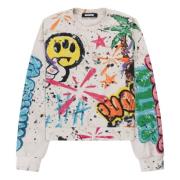 Sweatshirt met ronde hals en graffiti print met versleten effect Barro...