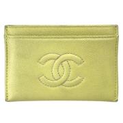 Pre-owned Leather home-office Chanel Vintage , Yellow , Dames