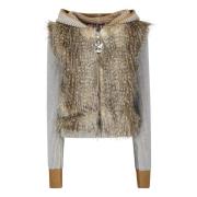 Imitatiebont Contrasterende Mouw Hoodie Chopova Lowena , Brown , Dames