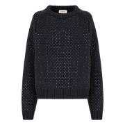 Hotfix Crystal Crewneck Sweater Laneus , Blue , Dames