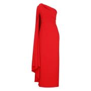 Rode One Shoulder Asymmetrische Jurk Solace London , Red , Dames