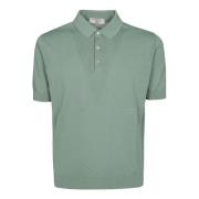 Gewassen Crepe Polo Shirt Filippo De Laurentiis , Green , Heren