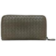 Pre-owned Leather wallets Bottega Veneta Vintage , Gray , Dames