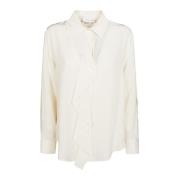 Gerimpeld Overhemd Victoria Beckham , Beige , Dames