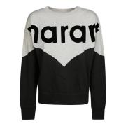 Bicolor Logo Sweater Houston Isabel Marant Étoile , Black , Dames