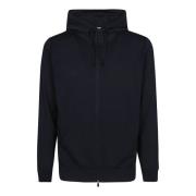 Crepe hoodie met volledige rits Filippo De Laurentiis , Blue , Heren