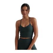 Geribbelde Performance Bralette in Diep Smaragd Aim'n , Green , Dames