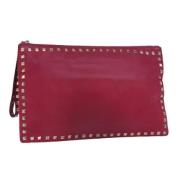 Pre-owned Leather clutches Valentino Vintage , Pink , Dames