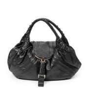 Pre-owned Leather shoulder-bags Fendi Vintage , Black , Dames