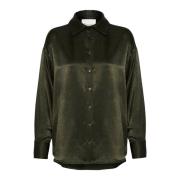 Elegante Shirt Blouse met Spids Kraag My Essential Wardrobe , Green , ...