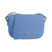 Stijlvol Geweven Leren Crossbody Tas Baldinini , Blue , Dames