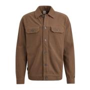 Deluxe Twill Jersey Knoopjas Cast Iron , Brown , Heren