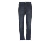 Blauwe Katoenen Broek met Zakken Dondup , Blue , Heren