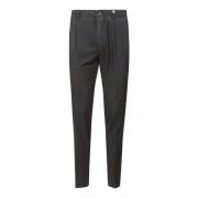 Lichte Wol Geplooide Broek Myths , Black , Heren