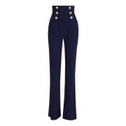 Blauwe Broek voor Vrouwen Aw24 Balmain , Blue , Dames