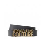 Zwarte leren riem voor dames Versace Jeans Couture , Black , Dames