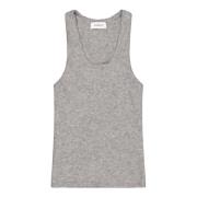 Crew Neck Wool Tank Top Laneus , Gray , Dames