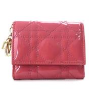 Pre-owned Leather wallets Dior Vintage , Pink , Dames