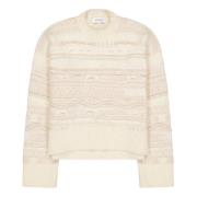 Jacquard Crewneck Sweater Laneus , Beige , Dames