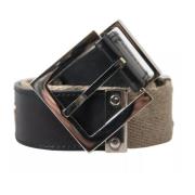 Beige Leren Riem met Zilveren Gesp Dolce & Gabbana , Black , Heren