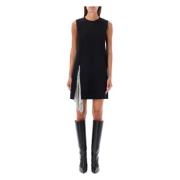 Zwarte Metalen Mesh Inzet Jurk Aw24 Versace , Black , Dames