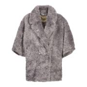 Grijze Faux Fur Jas Aw24 Herno , Gray , Dames