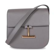 Lichtgrijze Leren Crossbody Tas Tom Ford , Gray , Dames