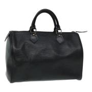 Pre-owned Leather handbags Louis Vuitton Vintage , Black , Dames