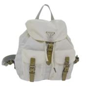 Pre-owned Nylon backpacks Prada Vintage , White , Dames