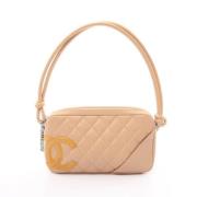 Pre-owned Leather chanel-bags Chanel Vintage , Beige , Dames