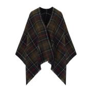 Klassieke Tartan Omkeerbare Cape Barbour , Green , Dames