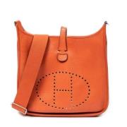 Pre-owned Leather shoulder-bags Hermès Vintage , Orange , Dames