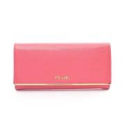 Pre-owned Leather wallets Prada Vintage , Pink , Dames