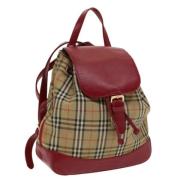 Pre-owned Leather backpacks Burberry Vintage , Beige , Dames