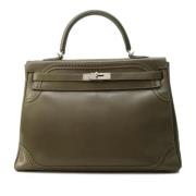 Pre-owned Leather handbags Hermès Vintage , Green , Dames