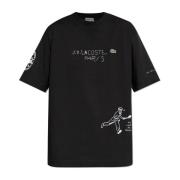 T-shirt met logo Lacoste , Black , Unisex