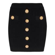 Gebreide rok met knopen Balmain , Black , Dames