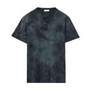 Geverfd Katoenen Logo T-Shirt in Zwart Alexander McQueen , Black , Her...