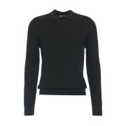 Zwarte Ronde-Hals Gebreide Trui Aw24 Paolo Pecora , Black , Heren