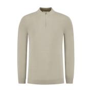 Essentiële Gebreide Halfzip Trui Pure Path , Beige , Heren