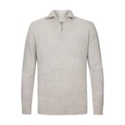 Half Zip Pullover Licht Grijs Profuomo , Gray , Heren