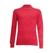 Split Kraag Pullover Trui Roberto sarto , Red , Dames