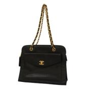 Pre-owned Leather chanel-bags Chanel Vintage , Black , Dames