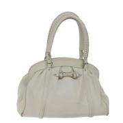 Pre-owned Leather dior-bags Dior Vintage , White , Dames