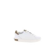 Leren sneakers met Op-inzetstuk Borbonese , White , Dames