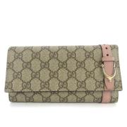 Pre-owned Leather wallets Gucci Vintage , Brown , Dames