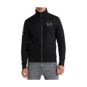 Zwarte Katoenen Rits Sweatshirt met Logo La Martina , Black , Heren